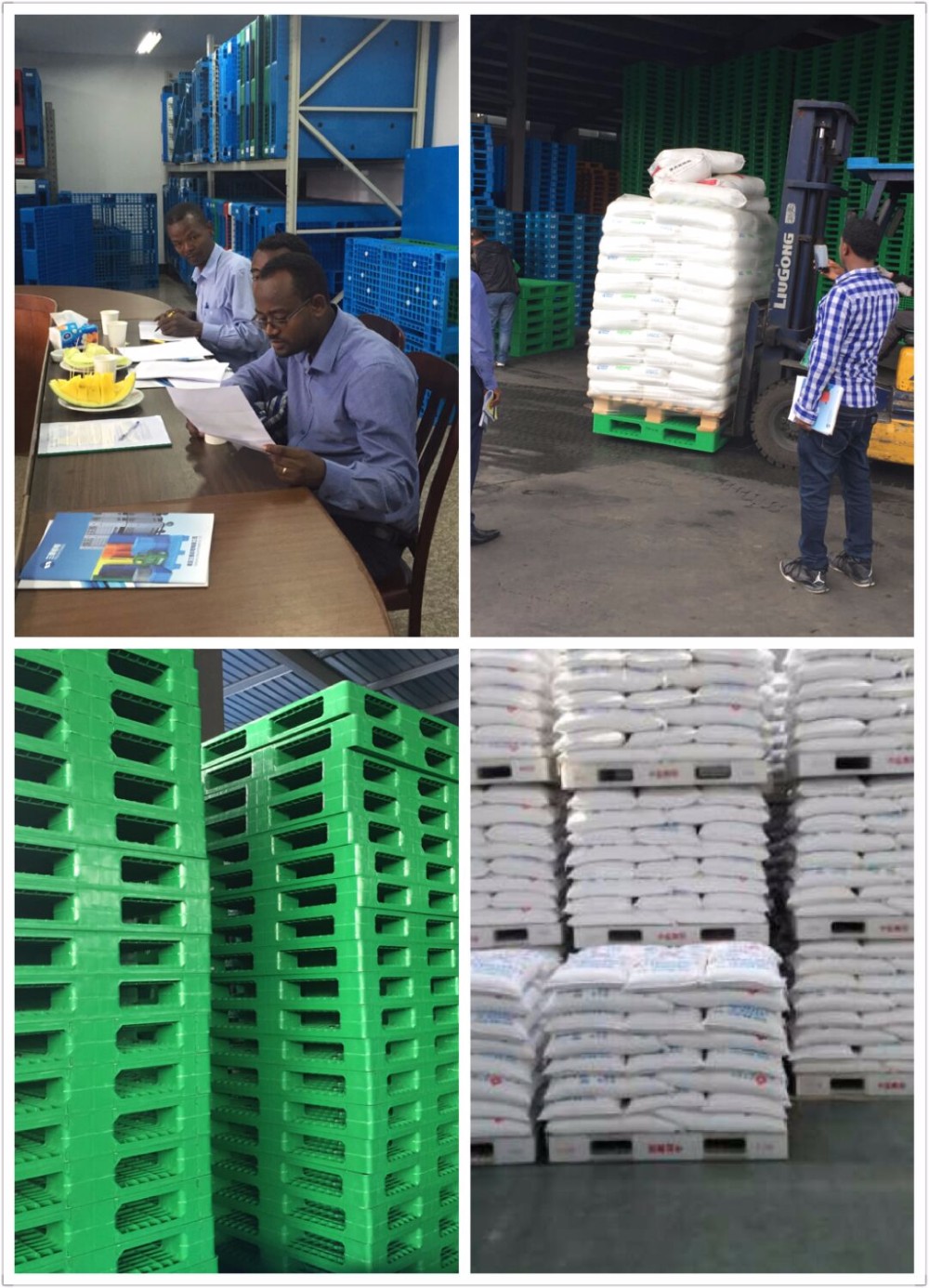 Heavy Duty 3 Runners Open Deck Rackable Plastic Pallet