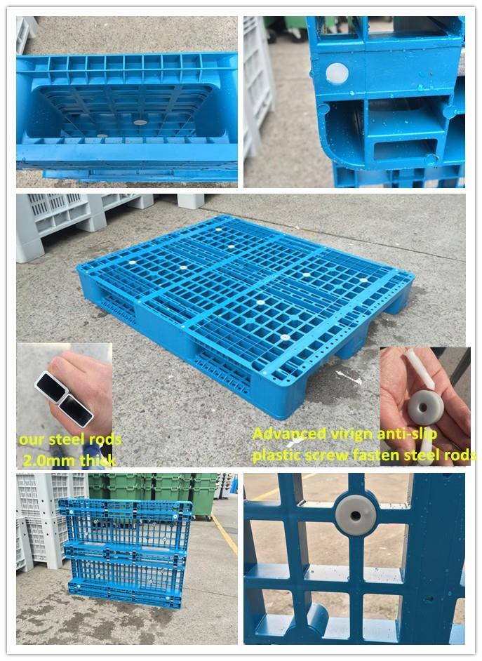 Heavy Duty 3 Runners Open Deck Rackable Plastic Pallet