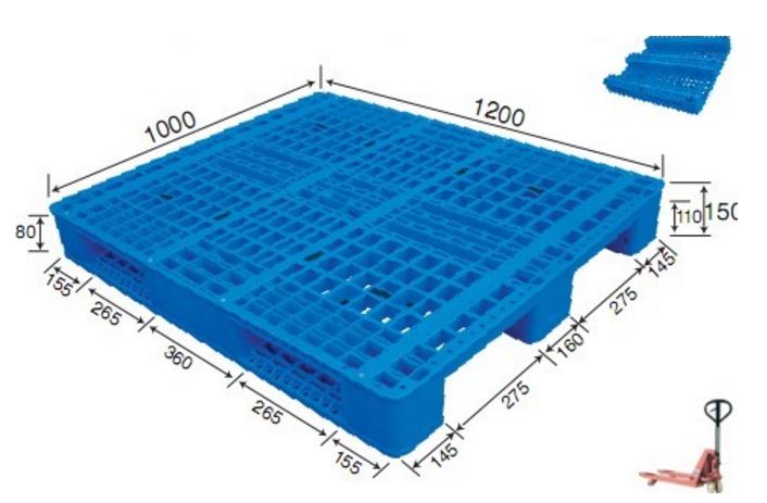 Heavy Duty 3 Runners Open Deck Rackable Plastic Pallet