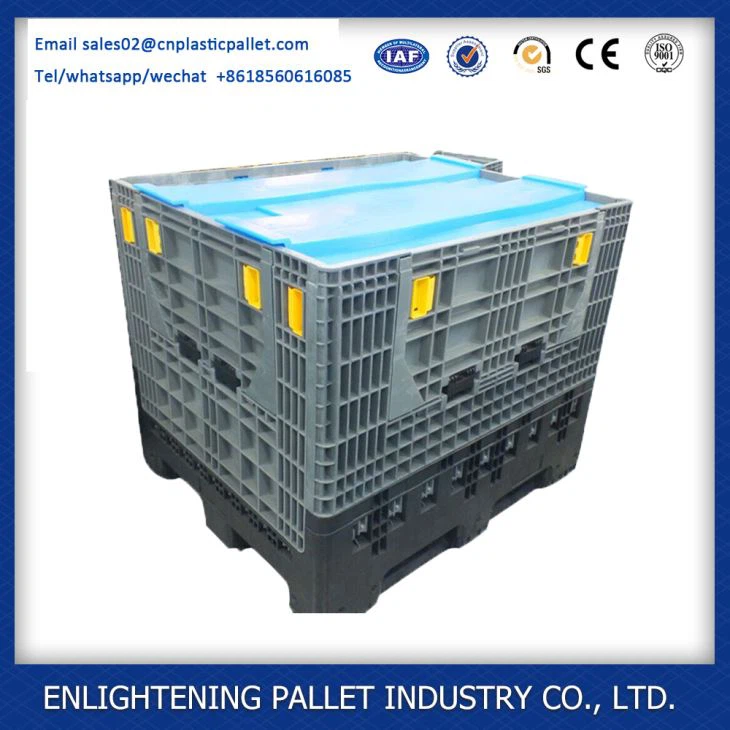 Large size HDPE made collapsible plastic bulk container