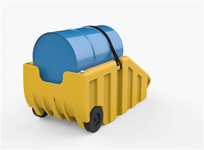 200L Poly Spill Bunded Drum Trolley