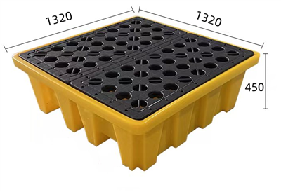 4 tromle spild palle med højde 430 mm