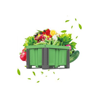 Udluftet solid grøntsags- og frugtpallehybridbeholder